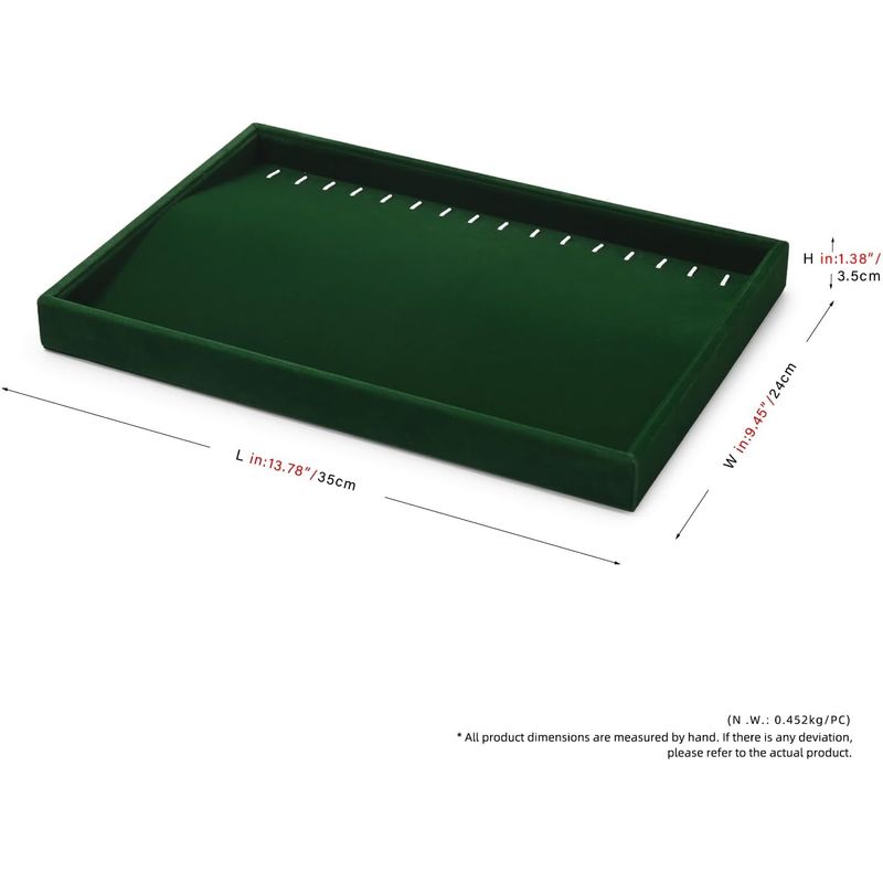 Fashion, accesorii si bijuterii - Femei - Bijuterii femei - Cutii bijuterii - Tava organizator bijuterii, din catifea, 35×24×3.5 cm, pentru cercei, inele, bratari, coliere - Infinity.ro