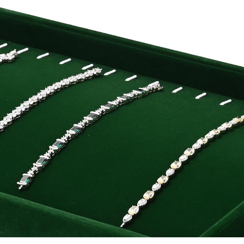 Fashion, accesorii si bijuterii - Femei - Bijuterii femei - Cutii bijuterii - Tava organizator bijuterii, din catifea, 35×24×3.5 cm, pentru cercei, inele, bratari, coliere - Infinity.ro