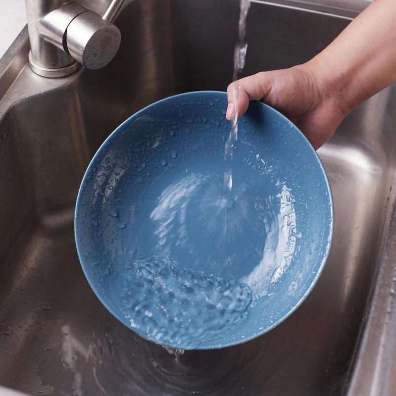 Casa si Gradina - Bucatarie si vesela - Vesela si tacamuri - Farfurii si boluri - Set 6 boluri ceramice albastre, 1200 ml, pentru paste, supa, salata, rezistente, si elegante, 23cm - Infinity.ro