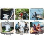 Sport si Outdoor - Camping - Mobilier pentru camping - Alte piese de mobilier pentru camping - Toaleta portabila pliabila pentru camping cu saci inclusi, rezistenta 150 kg, cu husa transport si accesorii, alba - Infinity.ro