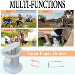 Sport si Outdoor - Camping - Mobilier pentru camping - Alte piese de mobilier pentru camping - Toaleta portabila pliabila pentru camping cu saci inclusi, rezistenta 150 kg, cu husa transport si accesorii, alba - Infinity.ro