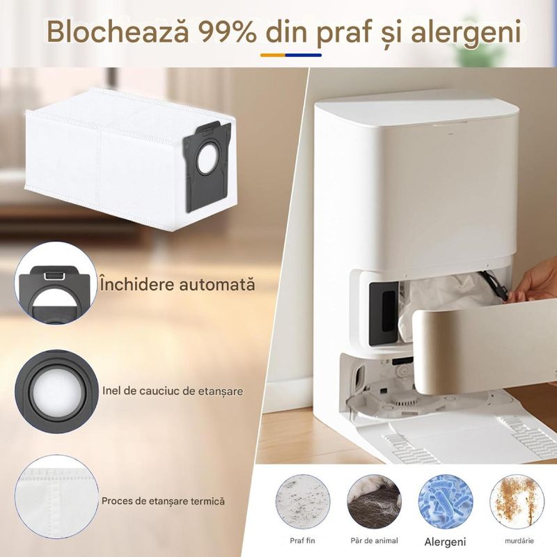 Electronice si Electrocasnice - Ingrijirea locuintei - Accesorii aparate pentru ingrijirea locuintei - Set accesorii PAA-home, compatibil cu aspiratoarele Mova E30 Ultra , 2 filtre, 2 perii laterale , 1 perie centrala, 2 lavete si 3 saci colectori praf - Infinity.ro