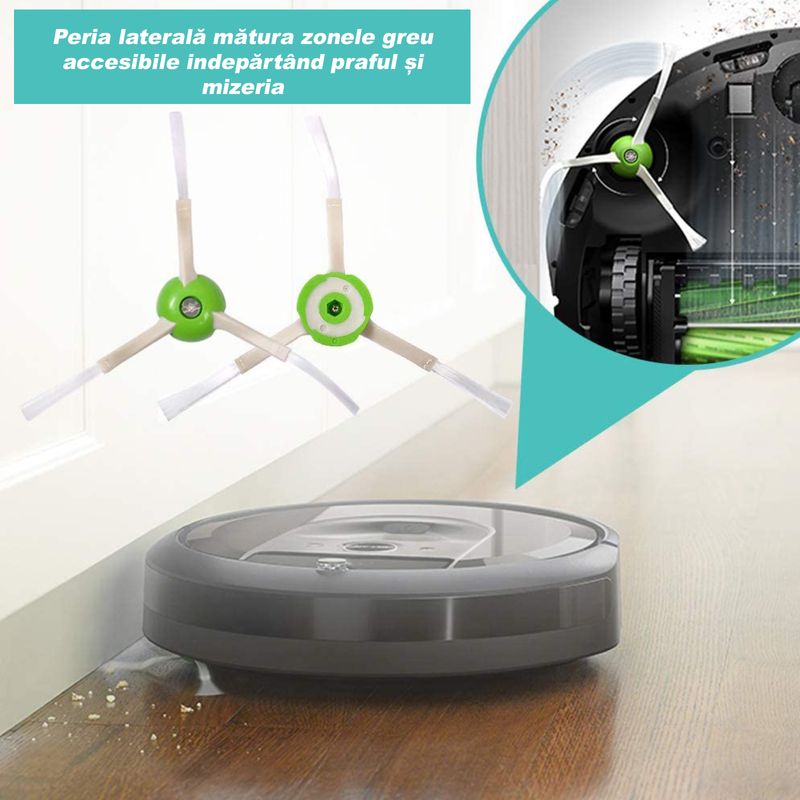 Electronice si Electrocasnice - Ingrijirea locuintei - Accesorii aparate pentru ingrijirea locuintei - Set accesorii PAA-home compatibile iRobot Roomba seria i5 / i5+, perie tambur 2 buc, filtru 4 buc, perie laterala 4 buc - Infinity.ro