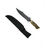 Sport si Outdoor - Camping - Cutite, bricege si accesorii - Cutite si bricege - Set trei cutite vanatoare, lama otel zimtata, DEPOX®, 30 cm, teaca inclusa - Infinity.ro