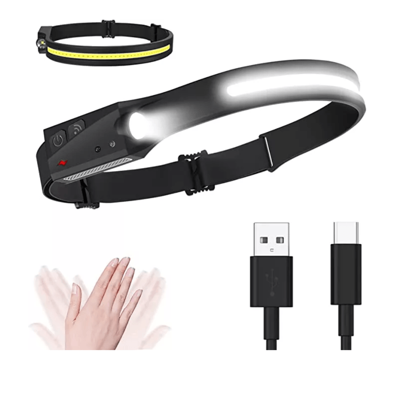 Casa si Gradina - Corpuri si surse de iluminat - Iluminat exterior - Lanterne - Lanterna de cap tip banda cu acumulator intern frontala si senzor de miscare JF 001 - Infinity.ro