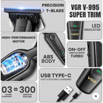Ingrijire personala si Cosmetice - Aparate & accesorii ingrijire personala - Aparate de ras si tuns - Aparate de tuns - Set cu aparat de tuns fara fir VGR V 995 cu 4 distantiere autonomie 300min 2000mAh - Infinity.ro