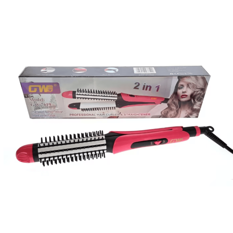 Ingrijire personala si Cosmetice - Aparate & accesorii ingrijire personala - Hair styling - Placi de indreptat parul - Ondulator profesional GW 7619 cu placa de indreptat parul 2 in 1 - Infinity.ro