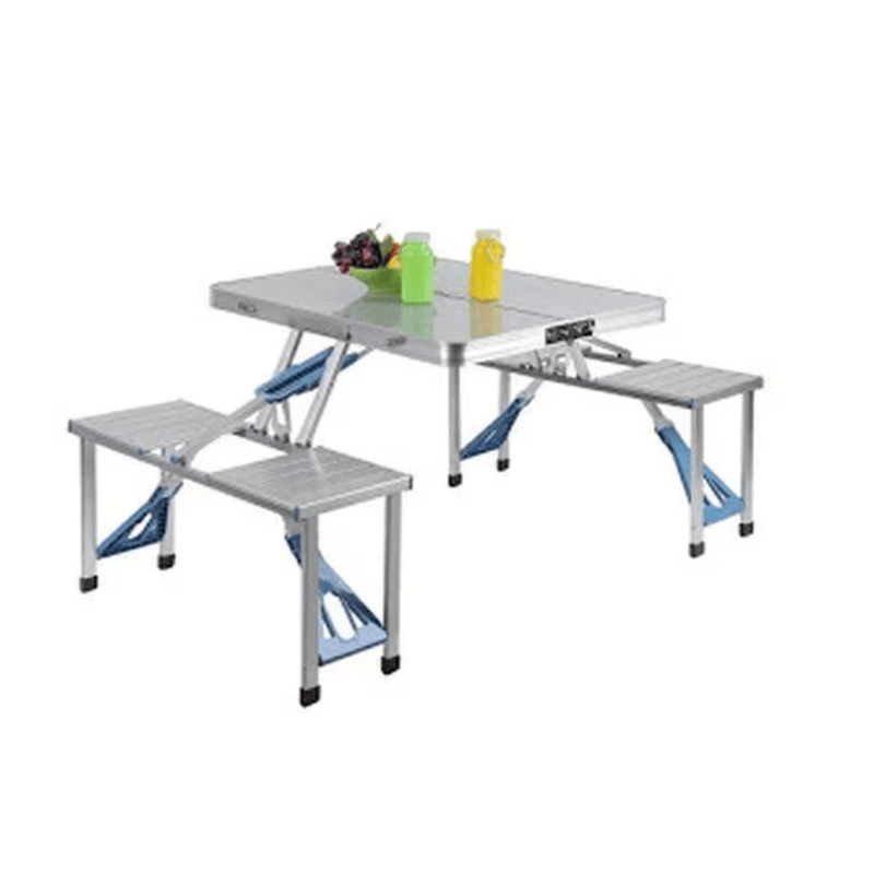 Sport si Outdoor - Camping - Mobilier pentru camping - Scaune camping - Set Masa pliabila Picnic tip Geamantan cu 4 Scaune din Aluminiu - Infinity.ro