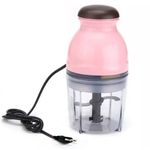 Electronice si Electrocasnice - Electrocasnice bucatarie - Mixere, tocatoare & roboti de bucatarie - Blendere si mini tocatoare - Tocator QUATRE multifunctional pentru legume si fructe Roz 600 ml - Infinity.ro