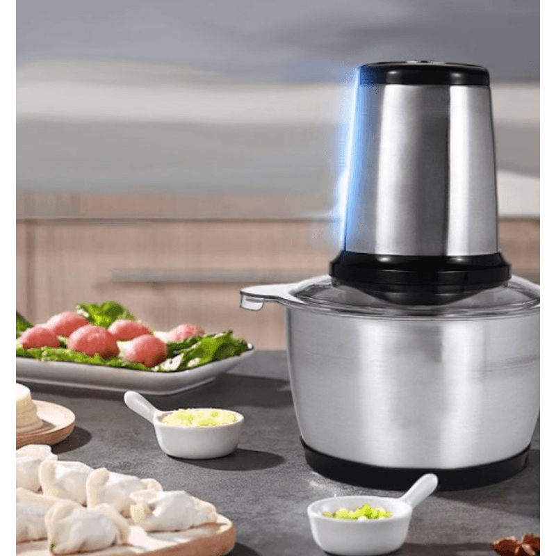 Electronice si Electrocasnice - Electrocasnice bucatarie - Mixere, tocatoare & roboti de bucatarie - Blendere si mini tocatoare - Tocator electric inox cu 4 lame - Infinity.ro