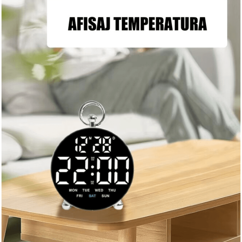 Casa si Gradina - Decoratiuni - Ceasuri - Ceas digital de masa si de perete GH8029 calendar temperatura alarma activare Vocala - Infinity.ro