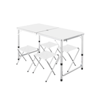 Sport si Outdoor - Camping - Mobilier pentru camping - Scaune camping - Set Masa plianta pentru camping gradina cu 4 scaune alb - Infinity.ro