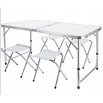 Sport si Outdoor - Camping - Mobilier pentru camping - Scaune camping - Set Masa plianta pentru camping gradina cu 4 scaune alb - Infinity.ro