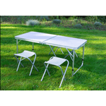 Sport si Outdoor - Camping - Mobilier pentru camping - Scaune camping - Set Masa plianta pentru camping gradina cu 4 scaune alb - Infinity.ro