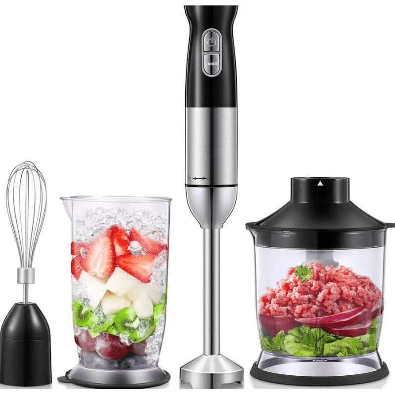 Electronice si Electrocasnice - Electrocasnice bucatarie - Mixere, tocatoare & roboti de bucatarie - Blendere si mini tocatoare - Set Blender de Mana 4 in 1 functie turbo 9 viteze putere 1500W SN 8004S - Infinity.ro