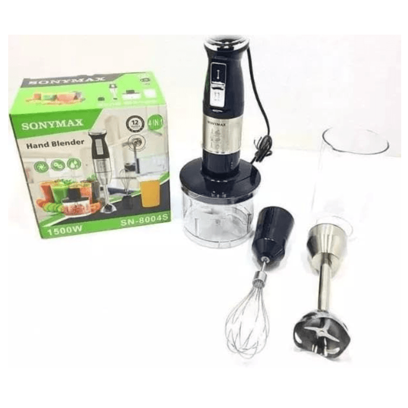 Electronice si Electrocasnice - Electrocasnice bucatarie - Mixere, tocatoare & roboti de bucatarie - Blendere si mini tocatoare - Set Blender de Mana 4 in 1 functie turbo 9 viteze putere 1500W SN 8004S - Infinity.ro