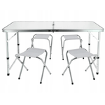Sport si Outdoor - Camping - Mobilier pentru camping - Scaune camping - Set Masa plianta pentru camping gradina cu 4 scaune alb - Infinity.ro