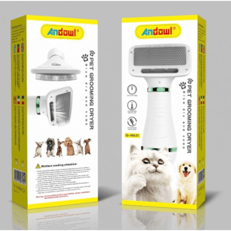 Petshop - Ingrijire si Igiena - Aparate de ingrijire - Alte aparate ingrijire animale - Perie cu feon 2 in 1 pentru animale Q M631 - Infinity.ro