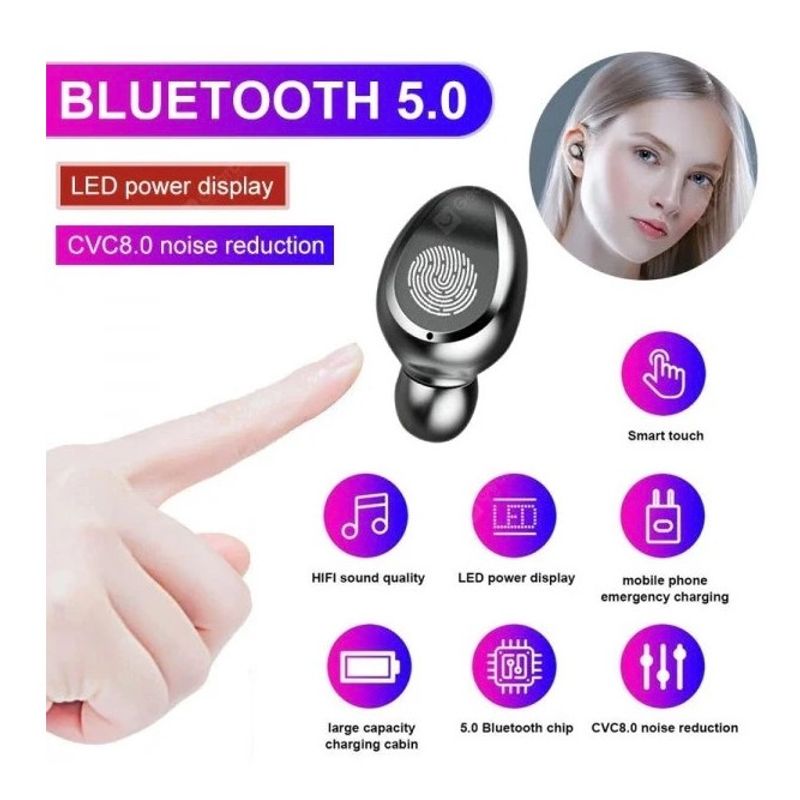 TV, Audio-Video si Foto - Portabile audio - Casti audio - Casti In Ear TWS F9 Bluetooth 5.0 Wireless IPX7 4000mAh HiFi - Infinity.ro