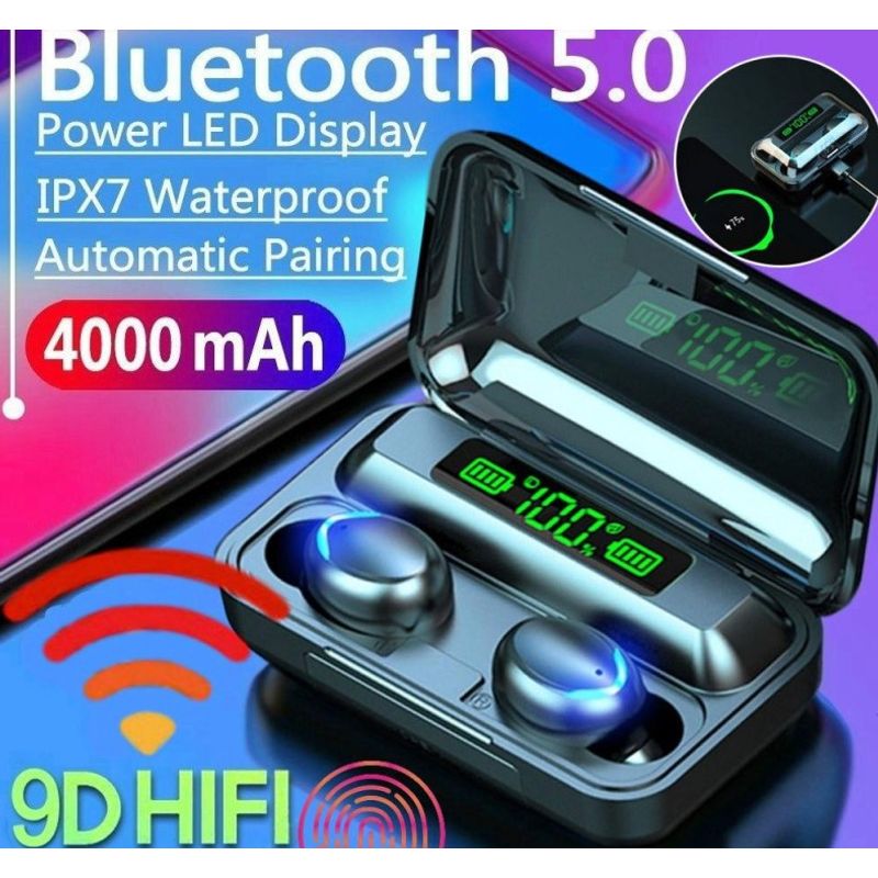TV, Audio-Video si Foto - Portabile audio - Casti audio - Casti In Ear TWS F9 Bluetooth 5.0 Wireless IPX7 4000mAh HiFi - Infinity.ro