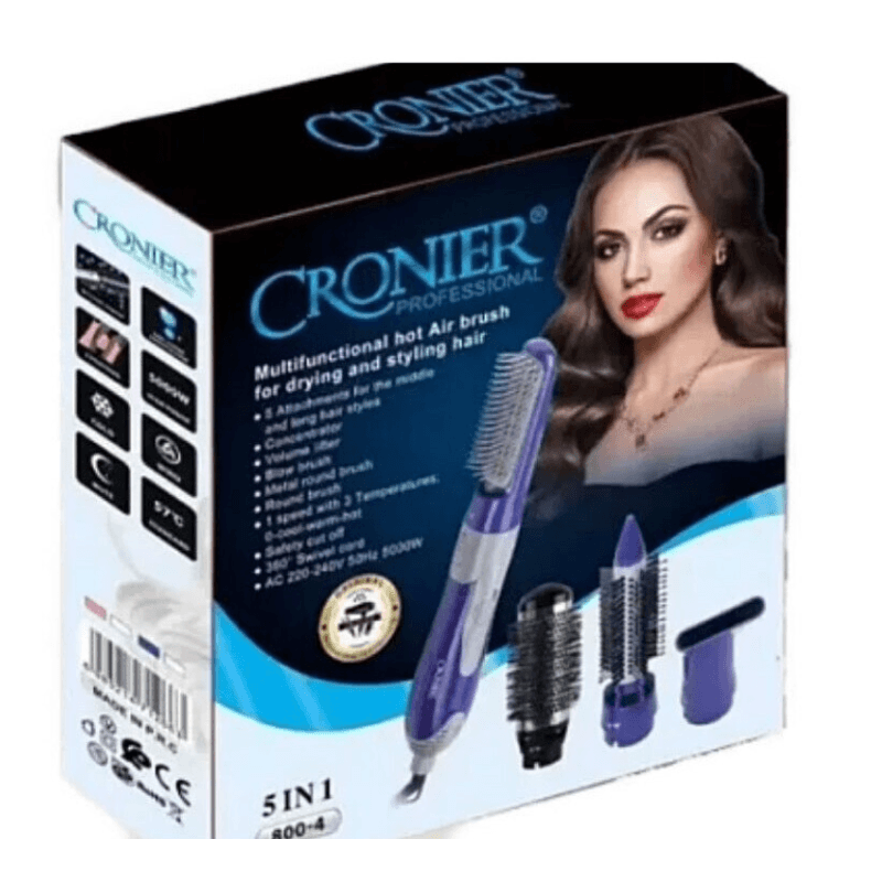 Ingrijire personala si Cosmetice - Aparate & accesorii ingrijire personala - Hair styling - Perii de par electrice - Perie uscator par 5 in 1 Cronier 800 4 cu multiple accesorii pentru o coafura pefecta - Infinity.ro