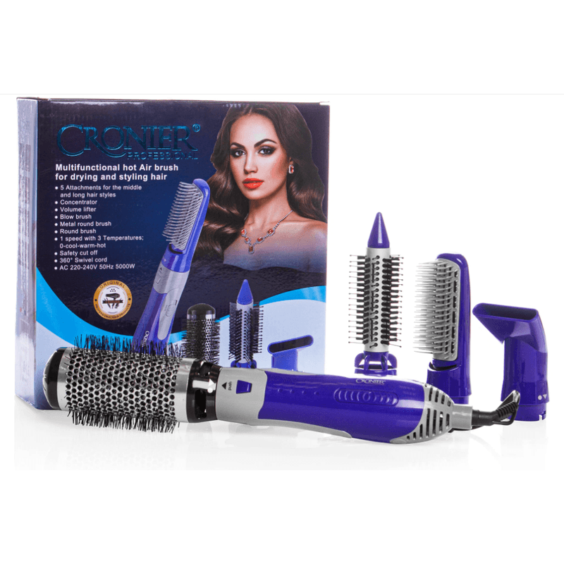 Ingrijire personala si Cosmetice - Aparate & accesorii ingrijire personala - Hair styling - Perii de par electrice - Perie uscator par 5 in 1 Cronier 800 4 cu multiple accesorii pentru o coafura pefecta - Infinity.ro