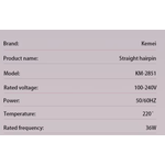 Ingrijire personala si Cosmetice - Aparate & accesorii ingrijire personala - Hair styling - Placi de indreptat parul - Placa profesionala pentru indreptat parul si bucle Kemei Km 2851 - Infinity.ro