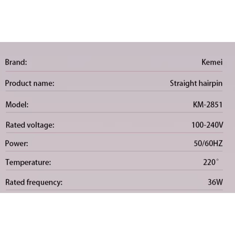 Ingrijire personala si Cosmetice - Aparate & accesorii ingrijire personala - Hair styling - Placi de indreptat parul - Placa profesionala pentru indreptat parul si bucle Kemei Km 2851 - Infinity.ro