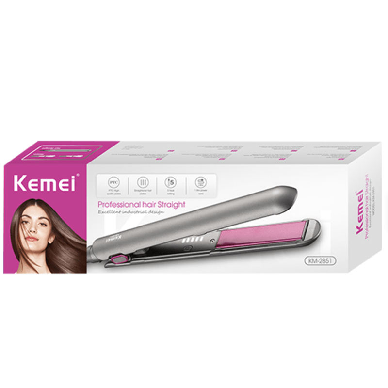 Ingrijire personala si Cosmetice - Aparate & accesorii ingrijire personala - Hair styling - Placi de indreptat parul - Placa profesionala pentru indreptat parul si bucle Kemei Km 2851 - Infinity.ro