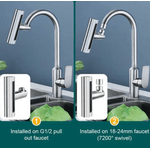 Casa si Gradina - Sanitare - Instalatii hidro - Robineti - Robinet de bucatarie cu extensie 4 moduri curgere apa cascada picaturi de ploaie bule si 2 jeturi - Infinity.ro