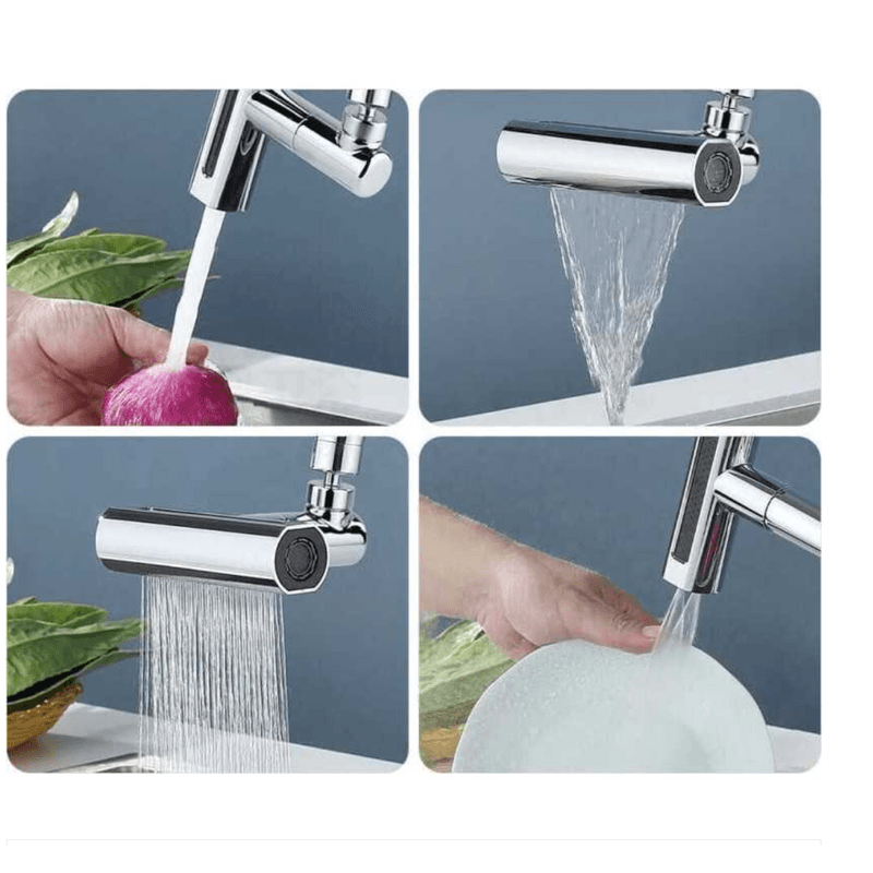 Casa si Gradina - Sanitare - Instalatii hidro - Robineti - Robinet de bucatarie cu extensie 4 moduri curgere apa cascada picaturi de ploaie bule si 2 jeturi - Infinity.ro