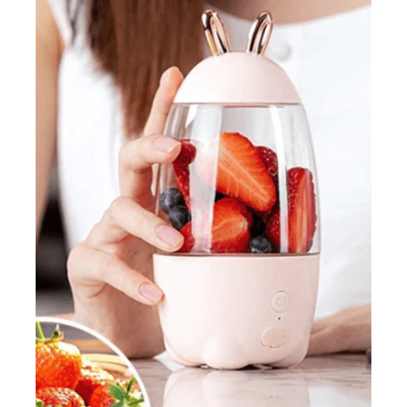 Electronice si Electrocasnice - Electrocasnice bucatarie - Mixere, tocatoare & roboti de bucatarie - Blendere si mini tocatoare - Blender electric cu acumulator portabil 330 ml USB 5V Q JU21 - Infinity.ro