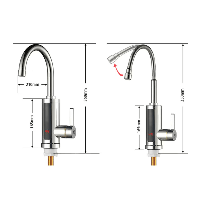 Casa si Gradina - Sanitare - Instalatii hidro - Robineti - Robinet electric cu incalzire instant display temperatura putere 3000W temperatura maxima 60 grade Plastic - Infinity.ro