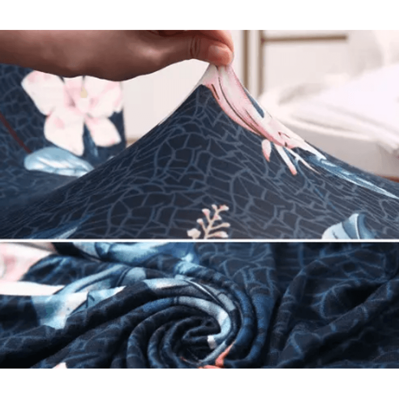 Casa si Gradina - Textile si covoare - Huse pentru mobilier - Set 6 huse pentru scaun model Albastru inchis cu flori CC-48 - Infinity.ro