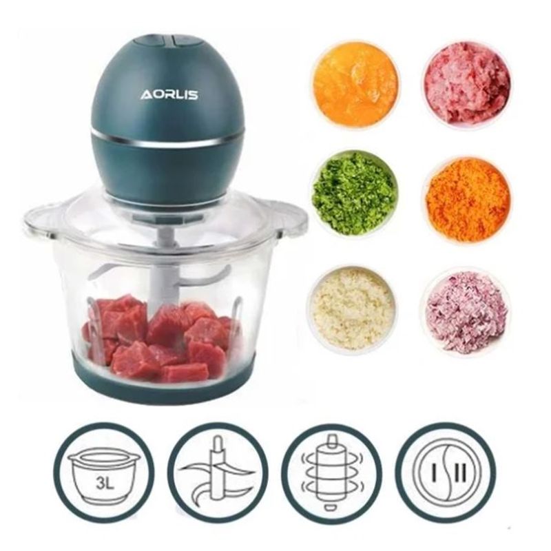 Electronice si Electrocasnice - Electrocasnice bucatarie - Mixere, tocatoare & roboti de bucatarie - Blendere si mini tocatoare - Tocator de carne si legume AO-78205 cu 4 lame - Infinity.ro