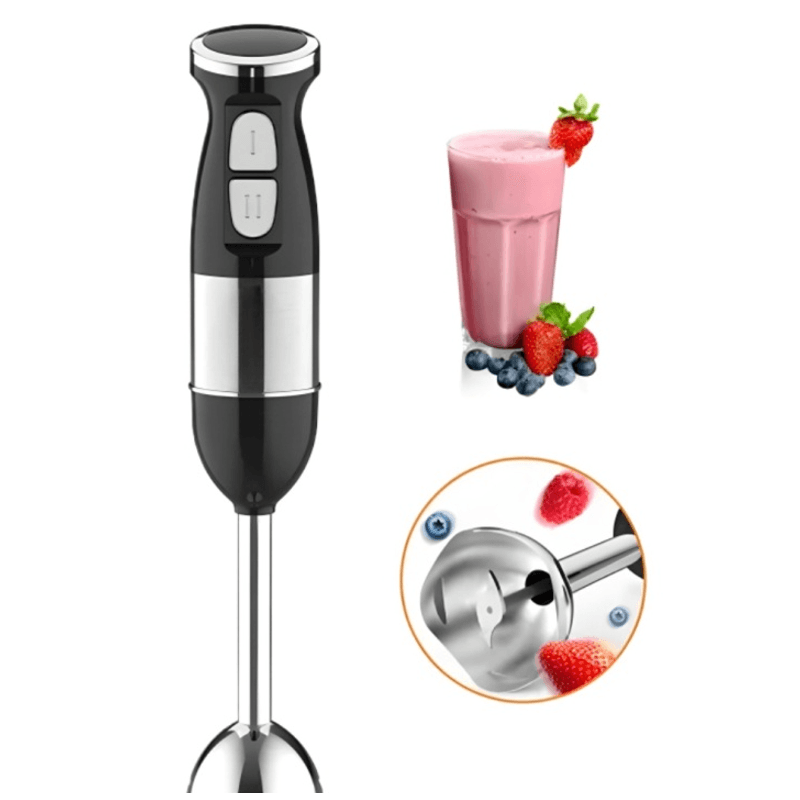 Electronice si Electrocasnice - Electrocasnice bucatarie - Mixere, tocatoare & roboti de bucatarie - Blendere si mini tocatoare - Blender de mana multifunctional cu doua trepte de viteza si doua lame din otel inoxidabil functie de mixare tocator 500W - Infinity.ro