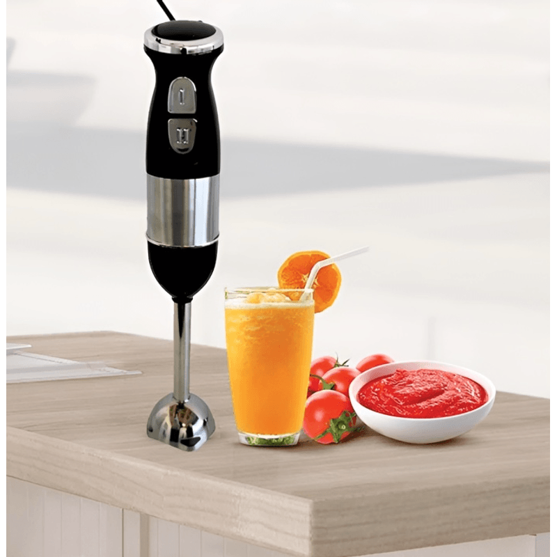 Electronice si Electrocasnice - Electrocasnice bucatarie - Mixere, tocatoare & roboti de bucatarie - Blendere si mini tocatoare - Blender de mana multifunctional cu doua trepte de viteza si doua lame din otel inoxidabil functie de mixare tocator 500W - Infinity.ro
