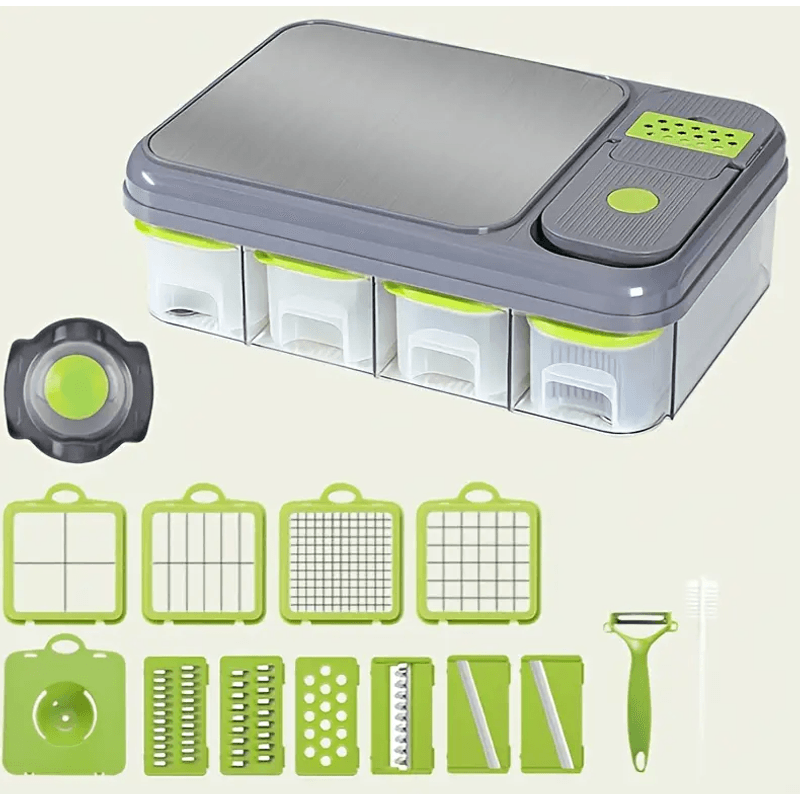 Electronice si Electrocasnice - Electrocasnice bucatarie - Mixere, tocatoare & roboti de bucatarie - Blendere si mini tocatoare - Set 6 in 1 pentru bucatarie Tocator si feliator multifunctional - Infinity.ro