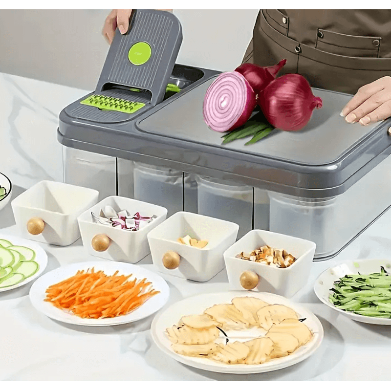 Electronice si Electrocasnice - Electrocasnice bucatarie - Mixere, tocatoare & roboti de bucatarie - Blendere si mini tocatoare - Set 6 in 1 pentru bucatarie Tocator si feliator multifunctional - Infinity.ro