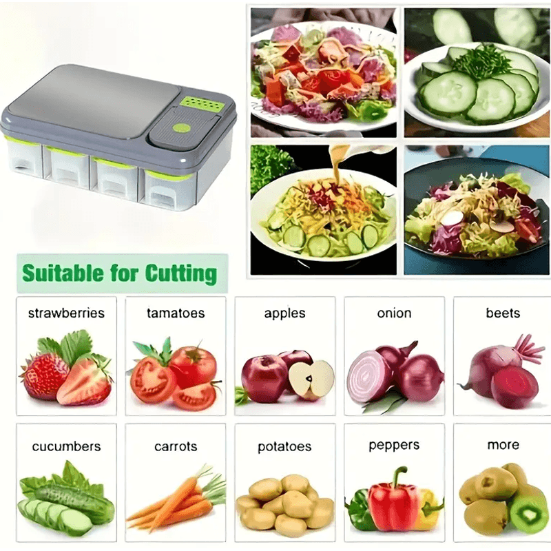 Electronice si Electrocasnice - Electrocasnice bucatarie - Mixere, tocatoare & roboti de bucatarie - Blendere si mini tocatoare - Set 6 in 1 pentru bucatarie Tocator si feliator multifunctional - Infinity.ro