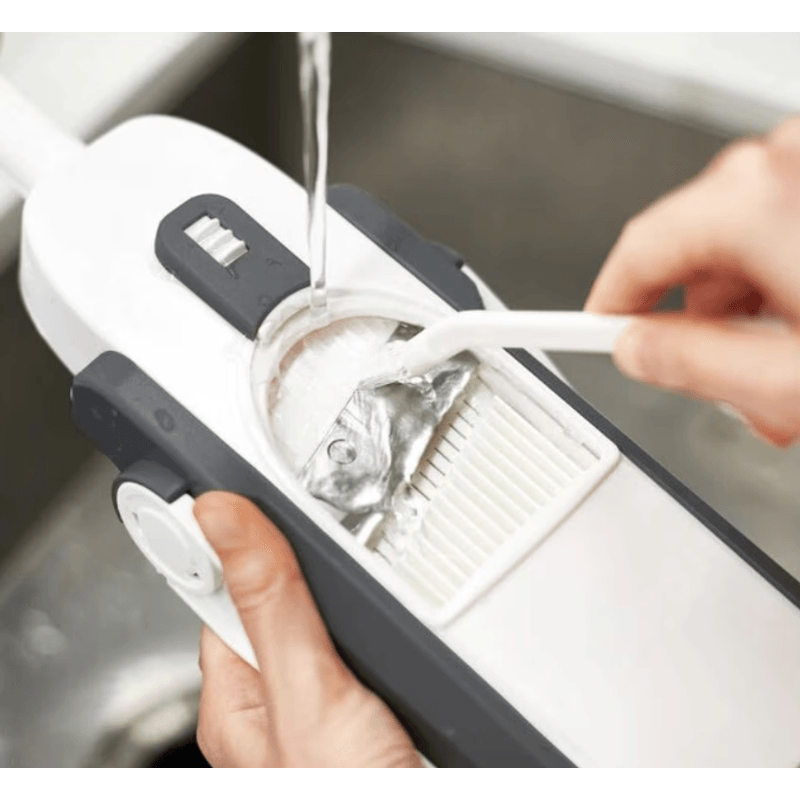 Electronice si Electrocasnice - Electrocasnice bucatarie - Mixere, tocatoare & roboti de bucatarie - Blendere si mini tocatoare - Feliator Tocator vertical pentru legume si fructe ALB-GRI - Infinity.ro