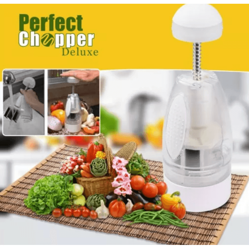 Electronice si Electrocasnice - Electrocasnice bucatarie - Mixere, tocatoare & roboti de bucatarie - Blendere si mini tocatoare - Tocator manual Perfect Chopper Deluxe pentru maruntit legume si fructe - Infinity.ro