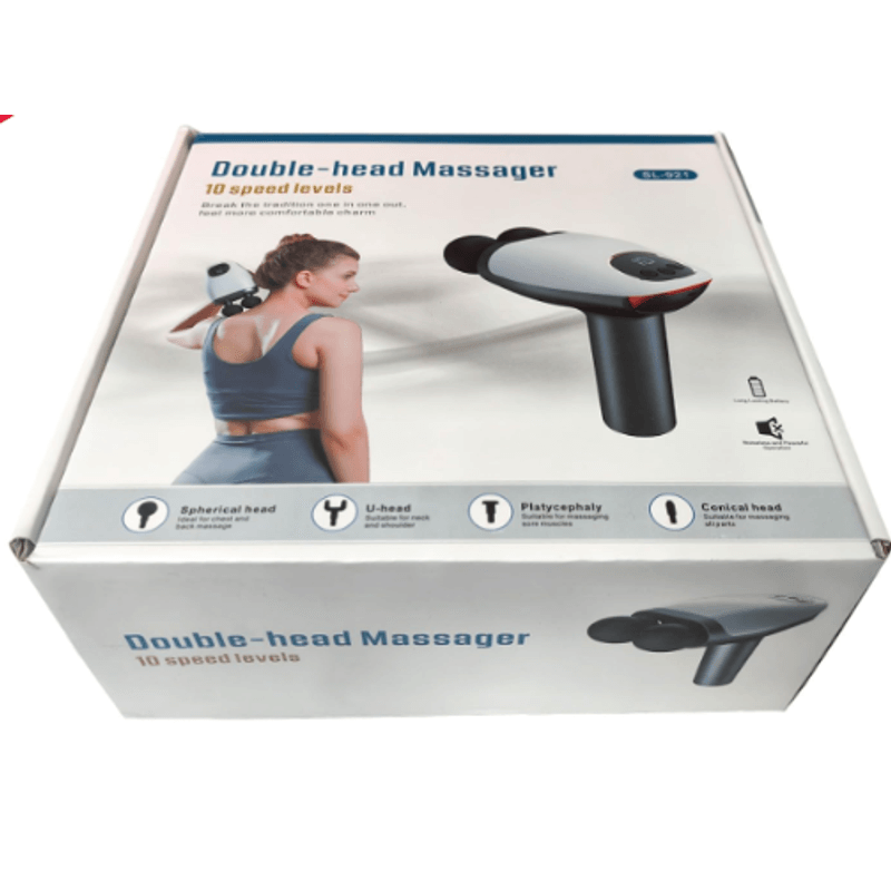 Ingrijire personala si Cosmetice - Sanatate si wellness - Articole wellness - Aparate si dispozitive de masaj - Aparat de masaj Gun SL 921 cu 4 capete interschimbabile si Cap dublu - Infinity.ro