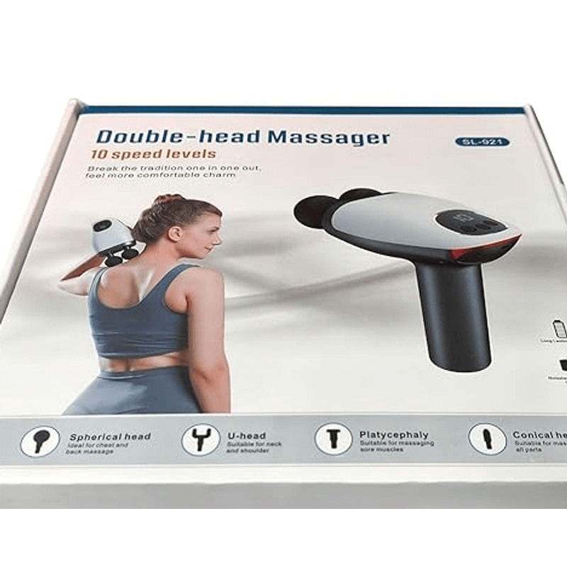 Ingrijire personala si Cosmetice - Sanatate si wellness - Articole wellness - Aparate si dispozitive de masaj - Aparat de masaj Gun SL 921 cu 4 capete interschimbabile si Cap dublu - Infinity.ro