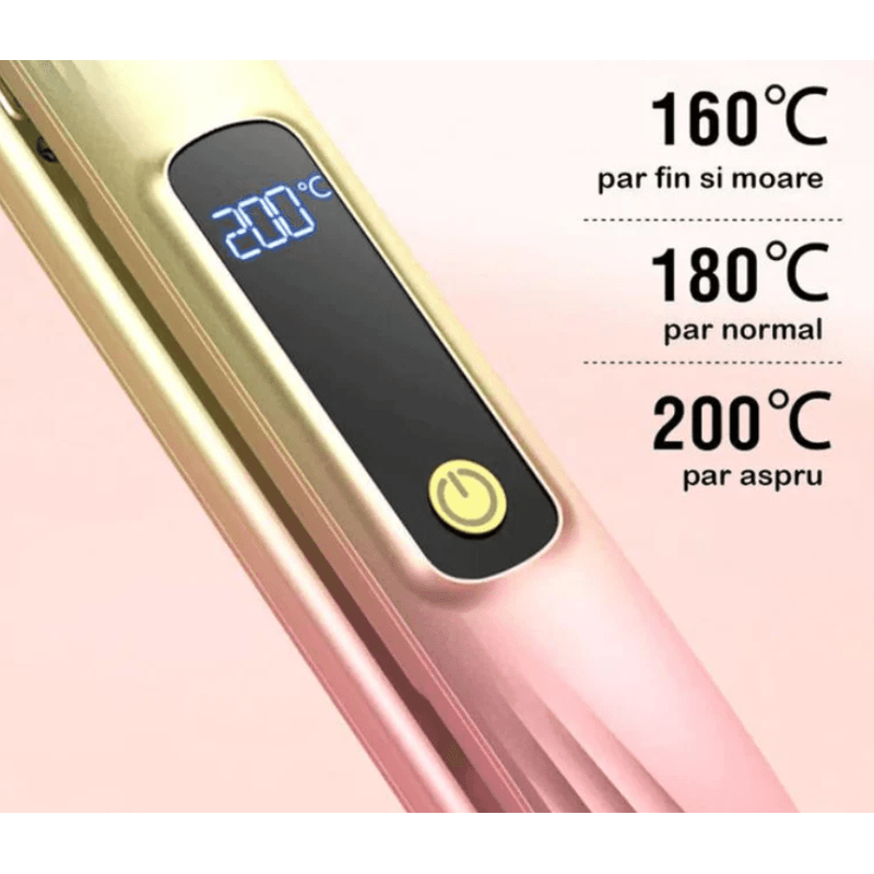 Ingrijire personala si Cosmetice - Aparate & accesorii ingrijire personala - Hair styling - Placi de indreptat parul - Placa de par 2 in 1 indreptat si ondulat cu display LCD portabila Q M125 - Infinity.ro