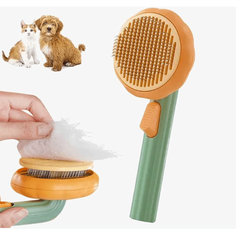 Petshop - Ingrijire si Igiena - Produse uz extern - Perii si manusi - Perie pentru parul animalelor de companie cu buton pentru o curatare usoara - Infinity.ro