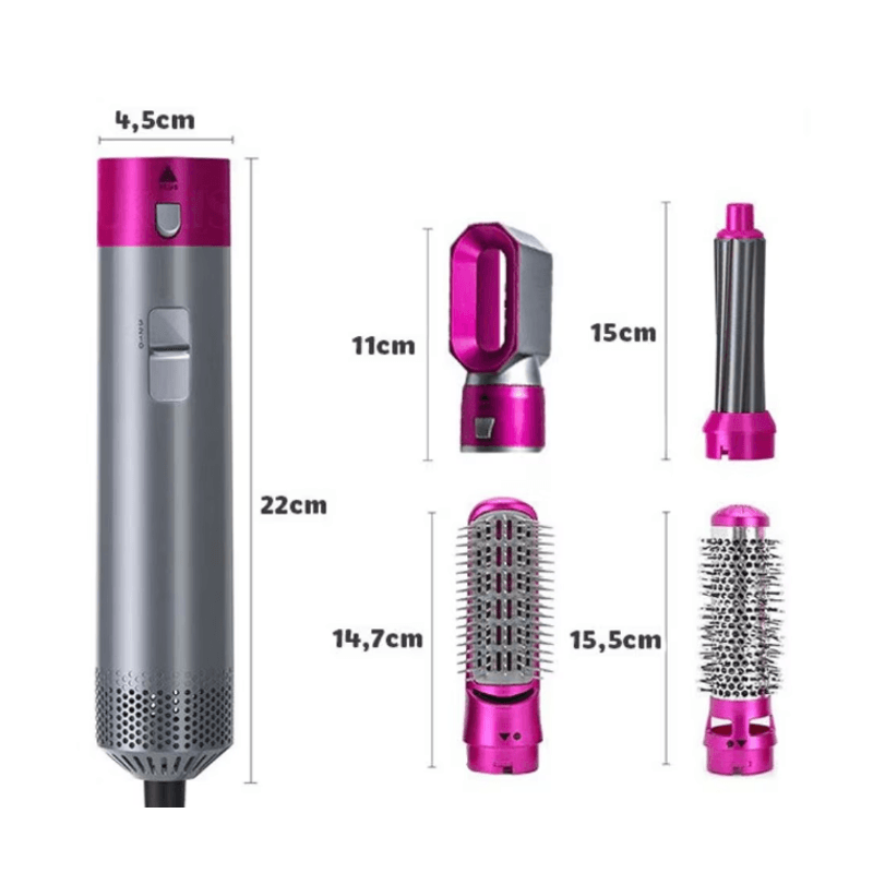 Ingrijire personala si Cosmetice - Aparate & accesorii ingrijire personala - Hair styling - Perii de par electrice - Perie de Par 5 in 1 Multifunctionala Hot Air Styler Multiple Accesorii incluse - Infinity.ro