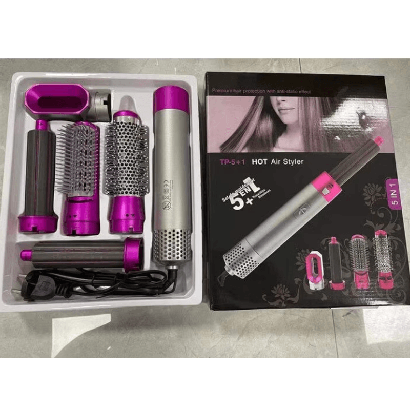 Ingrijire personala si Cosmetice - Aparate & accesorii ingrijire personala - Hair styling - Perii de par electrice - Perie de Par 5 in 1 Multifunctionala Hot Air Styler Multiple Accesorii incluse - Infinity.ro