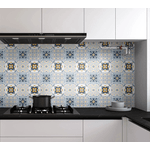 Casa si Gradina - Decoratiuni - Tapet - Set 12 placi autocolante din vinil 30 x 30 cm rezistente la apa model FLORAL Multicolor DP0201 - Infinity.ro
