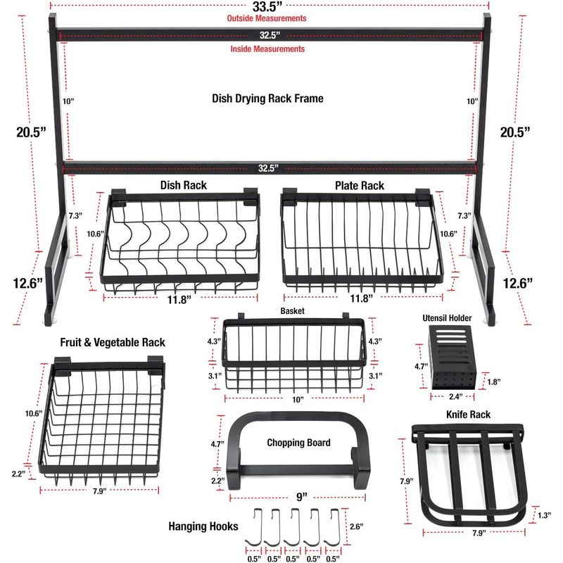 Casa si Gradina - Bucatarie si vesela - Organizare si depozitare bucatarie - Suporturi tacamuri si vase - Organizator pentru uscat vasele 85 CM - Infinity.ro